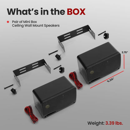 Diffusori 3 vie da interno/esterno 200 W 3,5" con montaggio a parete per home theater