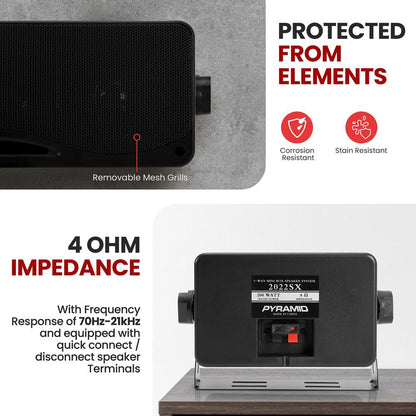 Diffusori 3 vie da interno/esterno 200 W 3,5" con montaggio a parete per home theater