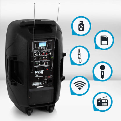 Langaton kannettava PA-kaiutin, 1000 W, Bluetooth, 12-tuumainen subwoofer, kaksoisjärjestelmä
