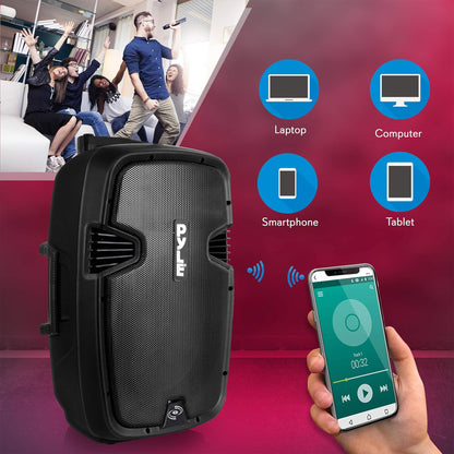 Langaton kannettava PA-kaiutin, 1000 W, Bluetooth, 12-tuumainen subwoofer, kaksoisjärjestelmä