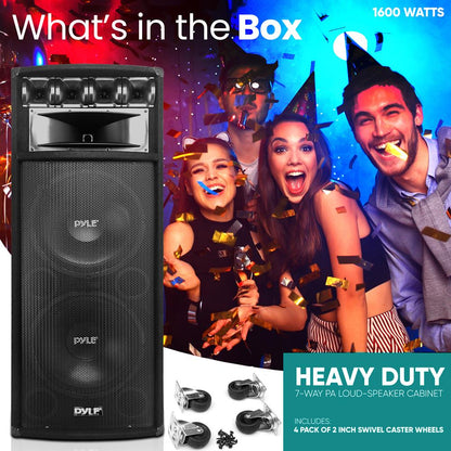 Sistema de altavoces PA portátil de 1600W, woofers dobles de 12, construcción de MDF