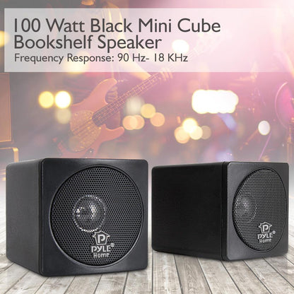 Boxe mini cub pentru raft, 100 W, pereche cu 3 difuzoare cu con din hârtie
