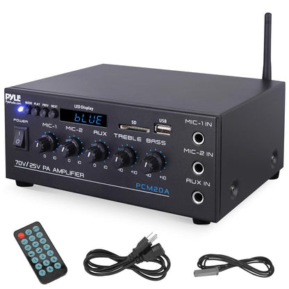 Kompaktný PA zosilňovač 40 W s mikrofónovými vstupmi a Bluetooth
