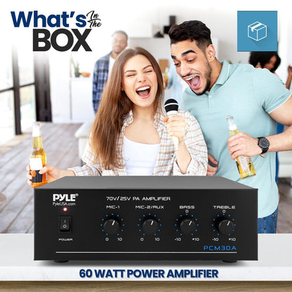 Amplificateur de puissance compact de 60 W avec Bluetooth et télécommande