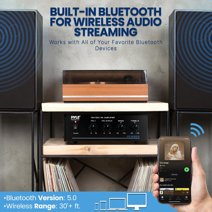 Amplificateur de puissance compact de 60 W avec Bluetooth et télécommande