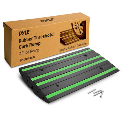 Rampa de borracha para lancil de 2 ft antiderrapante impermeável com faixa refletora verde