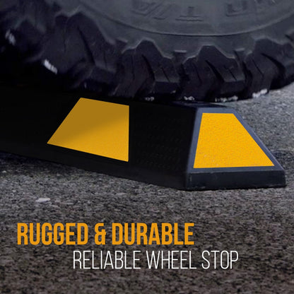 Parkeer-stoeprandstopper beschermt bumpers extra stevig rubber met gele strips