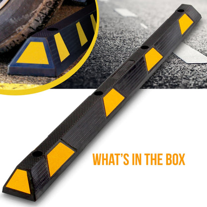 Parkeer-stoeprandstopper beschermt bumpers extra stevig rubber met gele strips