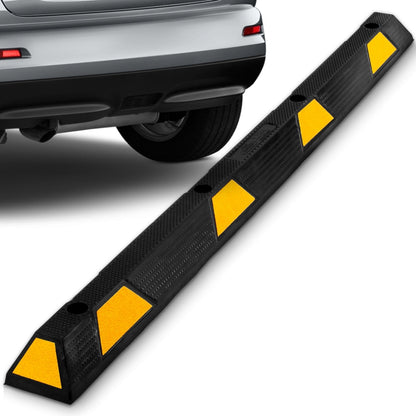 Parkeer-stoeprandstopper beschermt bumpers extra stevig rubber met gele strips