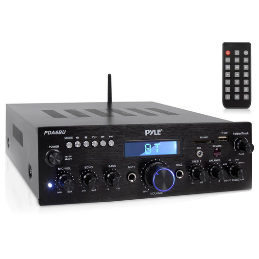 200 W:n Bluetooth-kotistereovahvistin FM-radiolla ja USB-liitännällä
