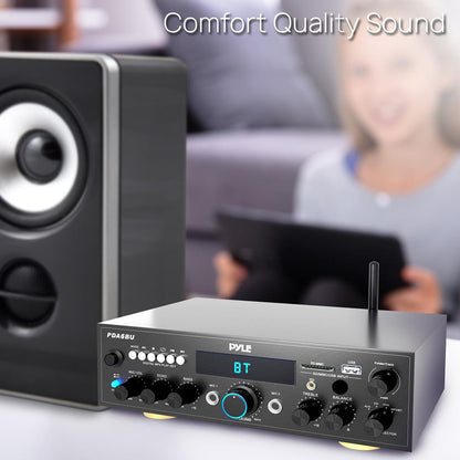 Amplificatore stereo Bluetooth da 200 W per casa con FM e USB