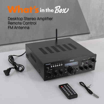 Amplificatore stereo Bluetooth da 200 W per casa con FM e USB