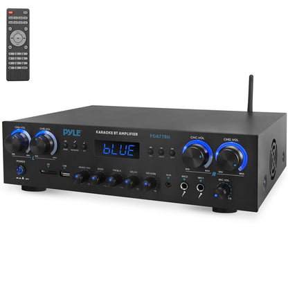 Bluetooth stereo zesilovač 800 W s FM rádiem a USB