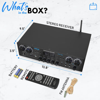 Bluetooth stereo zesilovač 800 W s FM rádiem a USB