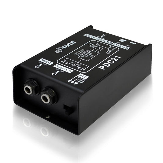 Skrzynka audio Direct Injection — eliminator przydźwięku, stalowa obudowa, złącze 1/4"