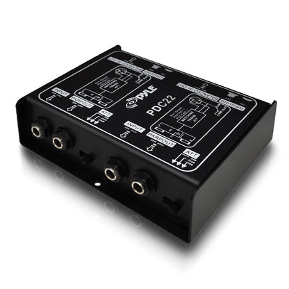 Dobbelt passiv DI-boks - brumeliminator med stålkabinet 1/4" til XLR