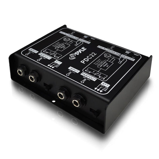 Dobbelt passiv DI-boks - brumeliminator med stålkabinet 1/4" til XLR