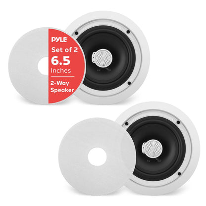 Coppia di altoparlanti da soffitto/parete a incasso da 6.5", 250 W, tweeter in titanio, montaggio a filo