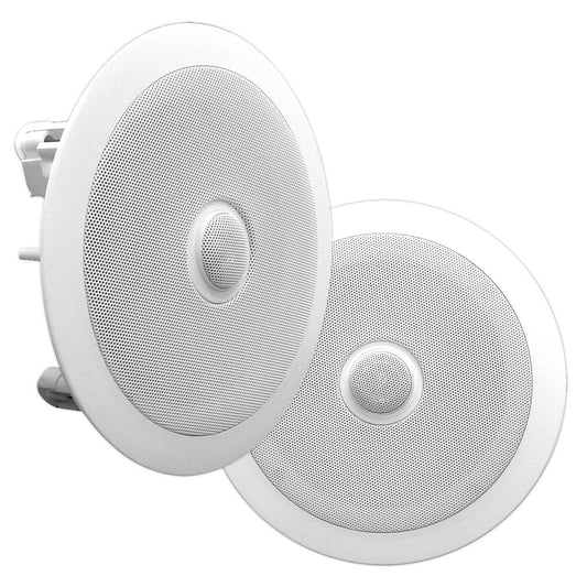 8 stropné reproduktory, pár, 300 W, smerovateľný výškový reproduktor, zapustená montáž, biele