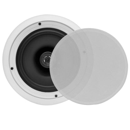 Enceintes de 8 pouces, 250 W, montage affleurant, 2 voies, son stéréo, tweeter en polymère, blanches (lot de 4)
