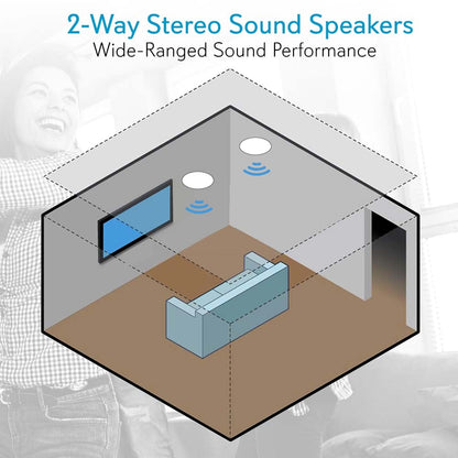 8 Ceiling Speakers Pair Easy Install 250W Flush Mount