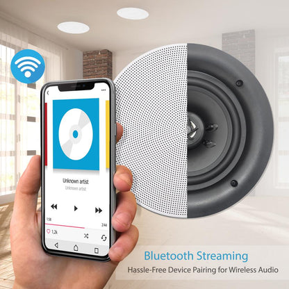6.5 Bluetooth-plafond-/wandluidsprekers 200W, 2-weg stereogeluid, eenvoudig te installeren