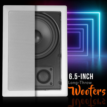 Boxă pentru tavan/perete, 400 W, bași profunzi, sistem închis de 6.5, albă - PDIW67