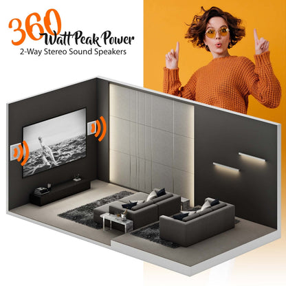 Boxă pentru tavan/perete, 400 W, bași profunzi, sistem închis de 6.5, albă - PDIW67