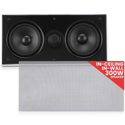 Boxă pentru tavan/perete, 300 W, woofere duble, tweeter din titan, albă - PDIWCS56
