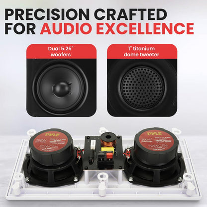 Boxă pentru tavan/perete, 300 W, woofere duble, tweeter din titan, albă - PDIWCS56