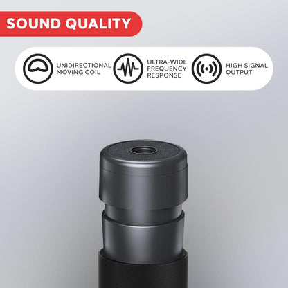 Microphone dynamique à main, haut niveau de sortie, filtre anti-pop intégré, conception robuste