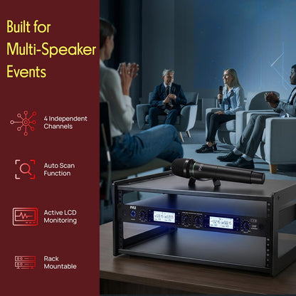 Draadloos microfoonsysteem met 4 kanalen - PDWM4801