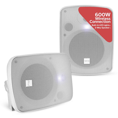Vodoodolné Bluetooth reproduktory s výkonom 600 W, námorná kvalita, biele
