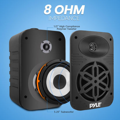 Callairí Laistigh/Lasmuigh 500W Uiscedhíonacha, Tweeter Polaiméire 5.25