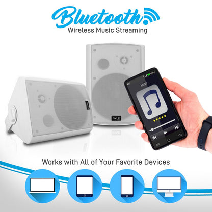 6.5 veekindlad Bluetooth-kõlarid, sügav bass, valged (2 tk komplektis)