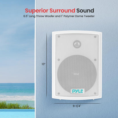 Voděodolné venkovní reproduktory, 6.5 woofer, 350W, bílé