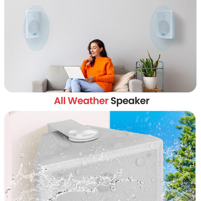 Voděodolné venkovní reproduktory, 6.5 woofer, 350W, bílé