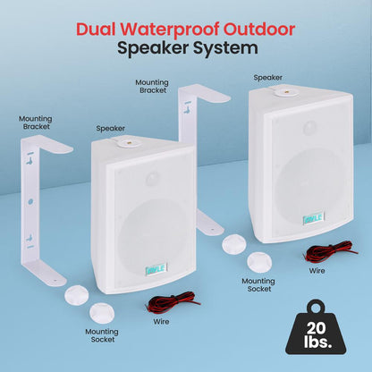 Voděodolné venkovní reproduktory, 6.5 woofer, 350W, bílé