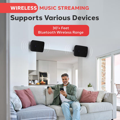 Vodoodolné vonkajšie Bluetooth reproduktory – hlboké basy, pár 6,5-palcových reproduktorov, odolné voči poveternostným vplyvom