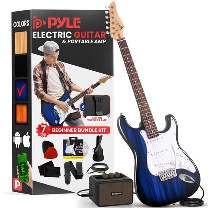 Kit de guitare électrique pour débutants, bois de paulownia, dégradé bleu