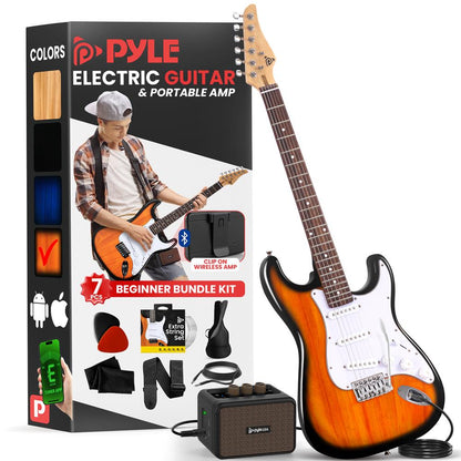 Kit completo per principianti per chitarra elettrica, legno di paulownia, finitura sunburst