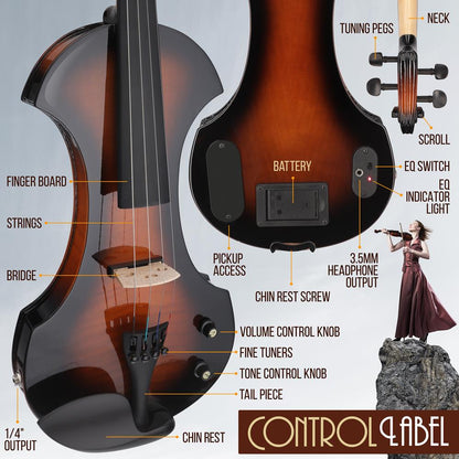 Violín eléctrico de madera contrachapada
