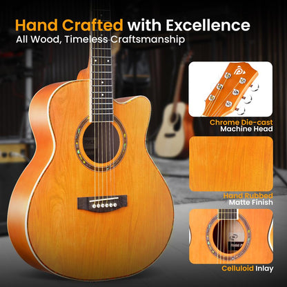 Guitare acoustique à cordes en acier, diapason 3/4, K