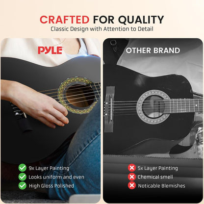 Kit de guitarra acústica para principiantes, tamaño 1/2, totalmente de madera, acabado mate, 34