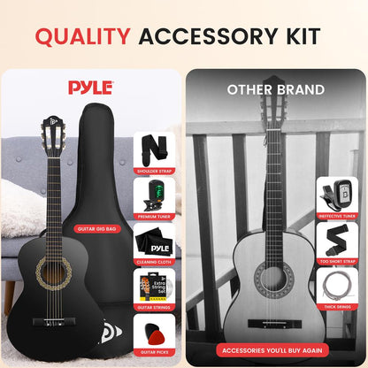 Kit de guitarra acústica para principiantes, tamaño 1/2, totalmente de madera, acabado mate, 34