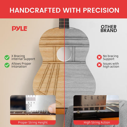 Kit per chitarra acustica per principianti, suono eccezionale, legno lavorato a mano, marrone lucido
