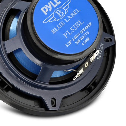 Ζεύγος ηχείων αυτοκινήτου 5.25, 200W, μπλε κώνος πολυπροπυλενίου, ανάρτηση από βουτυλικό καουτσούκ