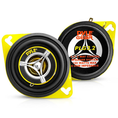 Système de haut-parleurs pour voiture 120 W, 3,5 pouces, cône jaune, 4 ohms, aimant de 20 oz