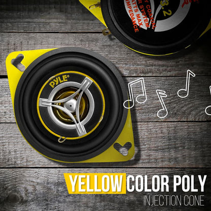 Système de haut-parleurs pour voiture 120 W, 3,5 pouces, cône jaune, 4 ohms, aimant de 20 oz
