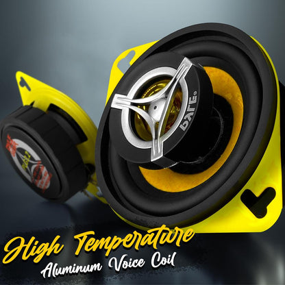 Système de haut-parleurs pour voiture 120 W, 3,5 pouces, cône jaune, 4 ohms, aimant de 20 oz